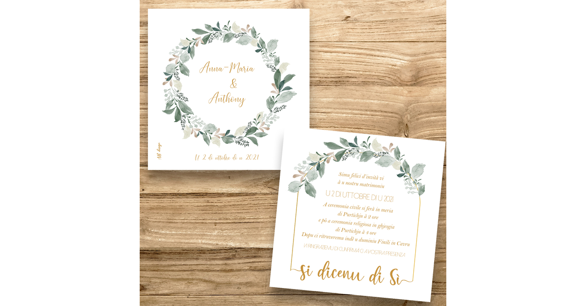 Couronne champêtre - Faire-Part Mariage - ab-design